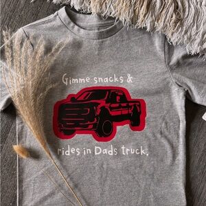 Snacks in Dads truck shirt